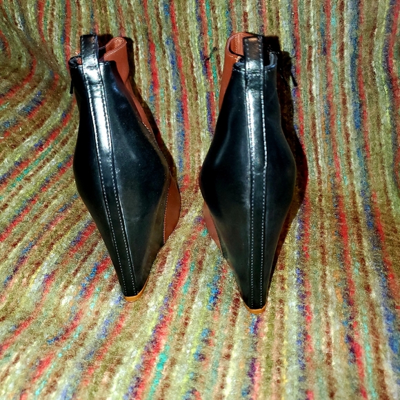 CELINE Black and Brown Wedge Boots - Picture 7 of 13
